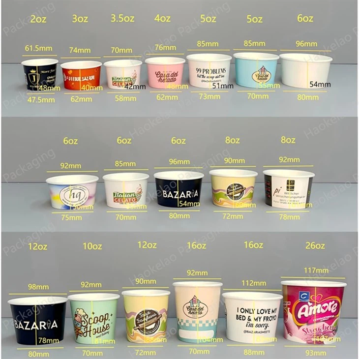 100ml Ice Cream Paper Tubs with Lids For Takeaway