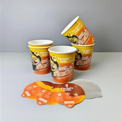 Pahar cu taitei Ramen instant de 20 oz, 580 ml, cu sigiliu din folie de aluminiu