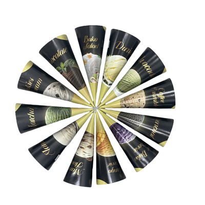 Con de hârtie din folie de aluminiu, 22 de grade, 65*167 mm, pentru lanțuri de cafenele și restaurante