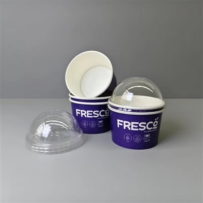 Pahare de inghetata din hartie imprimata personalizat de 8 oz, cu capace din plastic, pentru gelato si sundaes cu iaurt congelat